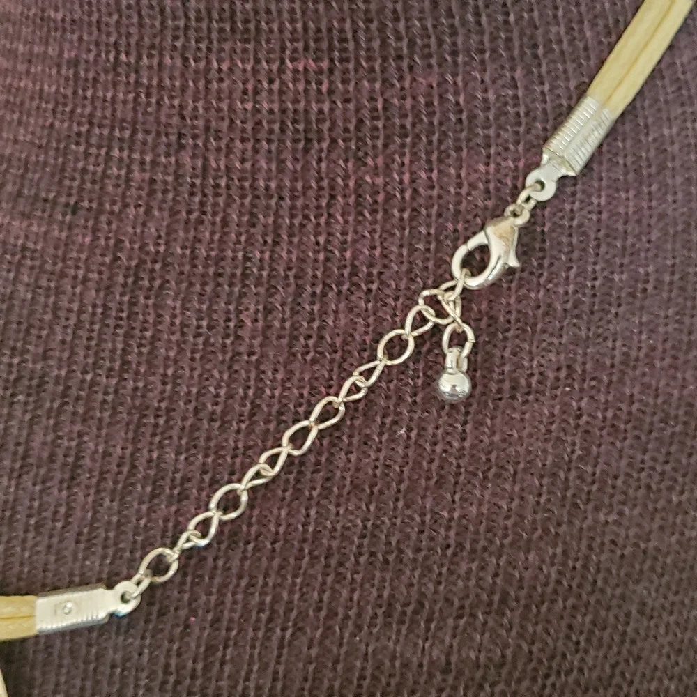Cream and tan boho Serenity pendant cord necklace